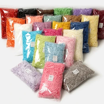 100g Renkli Rendelenmiş Kırışık Kağıt Rafya Şeker Kutuları DIY Hediye Kutusu Dolgu Malzemesi Doku Parti Hediye Paketleme Dolgu Dekor