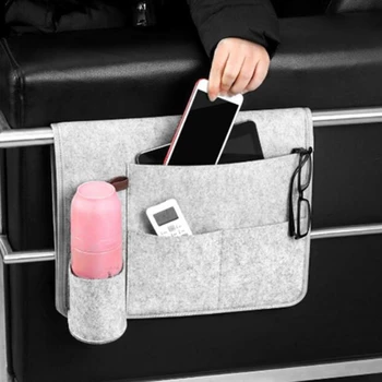 Başucu saklama çantası Keçe Yatak Kanepe Çanta Cep Telefonu asılan saklama çantası su şişe rafı Yatak Odası Depolama Asılı Çanta