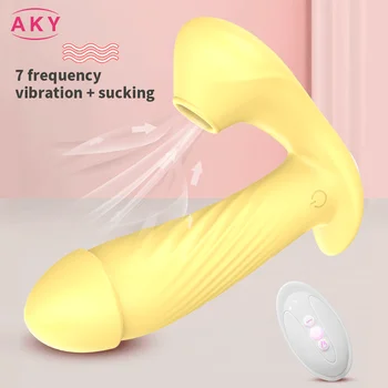 Kadın Kablosuz Uzaktan Kumanda G Spot Clit Sucker Klitoris Stimülatörü Yapay Penis Külot Vibratörler Seks Oyuncakları Dükkanı Kadınlar Yetişkinler için 18