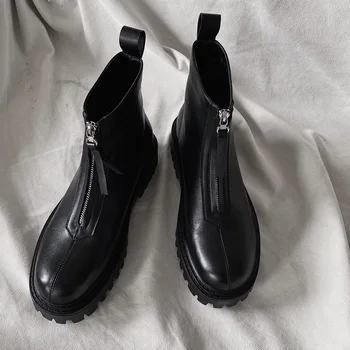 marka tasarımcısı erkekler moda parti gece kulübü chelsea çizmeler orijinal deri ayakkabı sonbahar kış platformu çizme kovboy ayak bileği botas