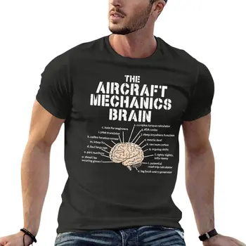 Uçak Mekaniği Beyin Komik Büyük Boy T-Shirt Komik Erkek Giysileri %100 % Pamuk Streetwear Artı Boyutu Üstleri Tee