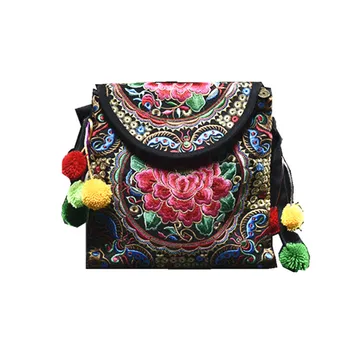YUNNAN Etnik Nakış El Yapımı Kadın Çantası Tuval omuzdan askili çanta Vintage El Çantası Fermuar Açık Kızlar Çanta 2019 Küçük Tasarımcı Çanta