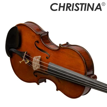 Christina violino artesanal v05D antigo bordo violino 4/4 instrumento musical caso livre violino arco e rosin