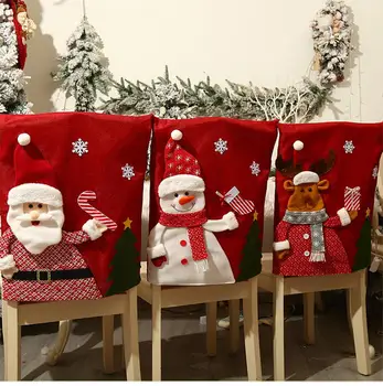 Noel sandalyesi Kapakları Sandalye Arka Kapakları Noel Noel Restoran Tatil Festivali Parti Dekor
