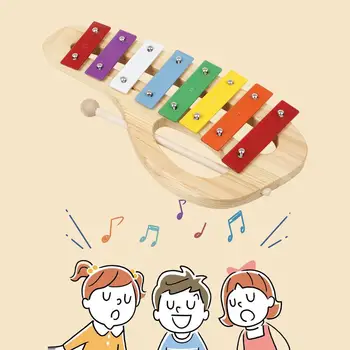 Eğitici Çocuk Ksilofon Oyuncak 8 Not Glockenspiel Perküsyon Hediyeler için Bebek