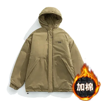 Aşağı Kargo Ceket Erkekler Moda Kış pamuk kapüşonlu Su Geçirmez Kalın Sıcak Rüzgarlık Palto Dış Giyim Giysiler 0815-4