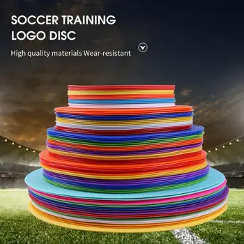 1 Adet Futbol Eğitimi işaret plakası kaymaz Çeviklik Eğitimi Canlı Renk Futbol Eğitimi Engel Logo Yuvarlak Disk Egzersiz için