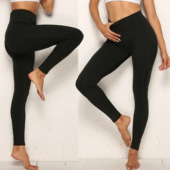 Yoga Pantolon Kadın Cep Artı Boyutu Tayt Spor Kız Spor Tayt Kadın Karın Kontrol Koşu Tayt Kadın fitness pantolonları
