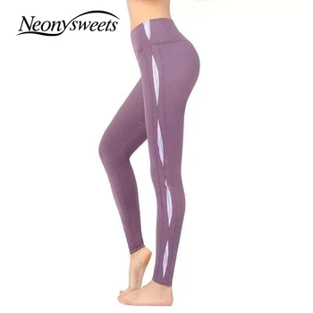 Neonysweets Kadın Tayt Push Up Leggins Spor Kadınlar Yüksek Bel Spor Koşu Yoga Pantolon Enerji Elastik Pantolon spor salonu taytları