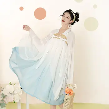 Hanfu Kadın Tam Göğüs Etek Takım Elbise Han Eleman Kadın Peri Bahar ve Yaz Tarzı