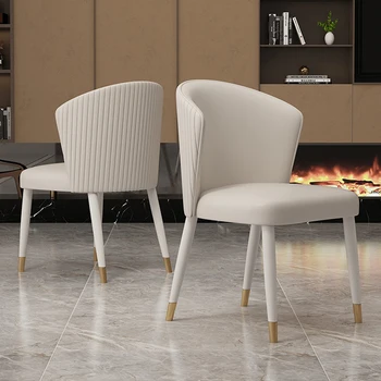 Deri yemek sandalyeleri Modern Lüks Beyaz Rahat Mutfak Yatak Odası Sandalye Oyun Kat Koltuk Cadeira İtalyan Mobilya
