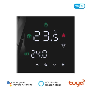 Tuya WiFi Akıllı dokunmatik ekranlı termostat M3H sıcaklık kontrol cihazı 3A 16A Su / Elektrikli Zemin / Gaz Kazanı için Çalışır Alexa
