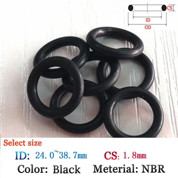 CS 1.80 mm ID 24.0-38.7 mm siyah Floro Kauçuk O-ring yağ ve su geçirmez conta NBR kauçuk plastik conta Silikon O Ring Conta filmi