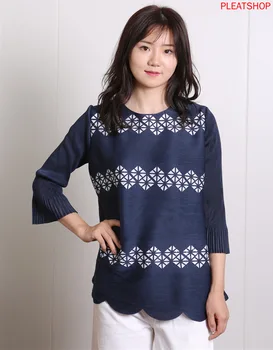 MİYAKE issey MİYAKE Pilili Buruşuk kadın Rahat Gevşek Kazak Kesme Taklidi T-shirt Gömlek T Shirt Tek Parça