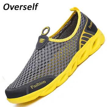 2020 Erkekler Yaz Örgü Nefes Ayakkabı Bandı ayakkabı Yürüyüş Ayakkabısı Hafif Rahat Erkek Tenis spor ayakkabılar çok hafif