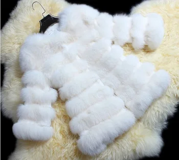 Yeni orijinal fox kürk ceket kadınlar uzun tilki kürk tavşan kürk yelekler lüks kürk palto ücretsiz kargo H435