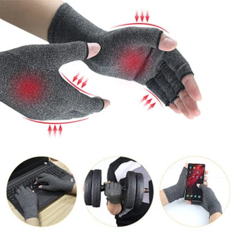 1 Çift Sıkıştırma Artrit Eldivenleri Premium Artrit eklem ağrısı giderici eldivenler Terapi Açık Parmak Sıkıştırma Eldivenleri