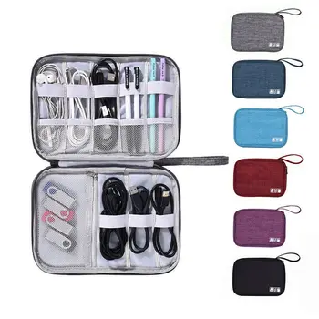 Seyahat Klozet Organizatör Kulaklık saklama çantası Dijital Taşınabilir Fermuar Aksesuarları Şarj Veri kablo USB Kozmetik