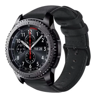 22mm Hakiki Deri Kayış Hualaya Amazfit Pace / Stratos 3 2 2S kordon akıllı saat Samsung Galaxy İzle 46mm