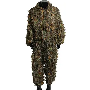 Orman Kuş Gözlemciliği Çekim Yaprak Kamuflaj Stealth Giyim Ghillie Takım Elbise Woodland Avcılık Kamp Alan Savaş Taktik Setleri