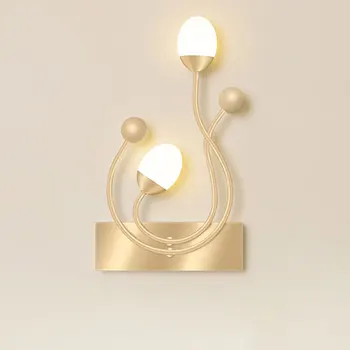 Iskandinav LED Altın Akrilik Duvar Lambası Yatak Odası Başucu Lambası Banyo Oturma odası Arka Plan Duvar Lambaları Ev Dekor aydınlatma armatürleri