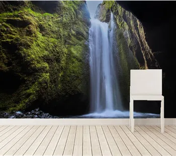Özel 3d duvar resimleri, İzlanda Şelaleler Moss Crag Doğa duvar kağıtları, oturma odası kanepe tv duvar çocuk yatak odası papel DE parede