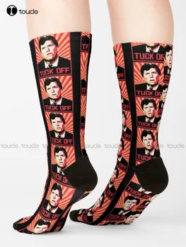 Tuck Off Anti Tucker Carlson Çorap Slouch Çorap Sevimli Desen Komik Sonbahar En İyi Karikatür Sokak Kaykay Çorap noel hediyesi