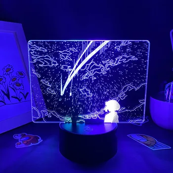 Adınız Anime Film Figürleri 3D LED İki Ton Lamba Gece Lambası yatak odası dekoru Renkli Hediye Çocuklar İçin Animasyon Filmi Kimi Hiçbir Na Wa