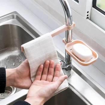 Sıcak su deposu raf depolama sünger banyo mutfak musluk tepsi bez kuru havlu 