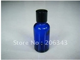 kozmetik l ambalaj,cam şişeler için siyah plastik kapaklı 30ml mavi uçucu yağ şişesi