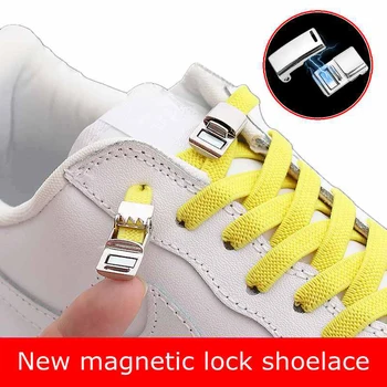2021 Yeni Manyetik Kilit Hiçbir Kravat Ayakabı Elastik Ayakkabı bağcıkları Sneakers Danteller Çocuklar Yetişkin Tembel Ayakkabı Bağı Tek Beden Herkese Uyar ayakkabı