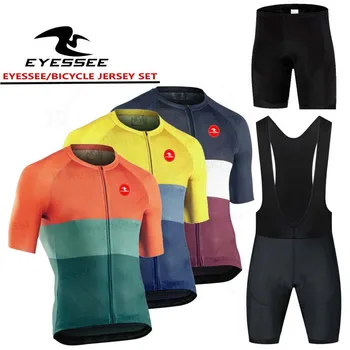 EYESSEE 2022 erkek Bisiklet Jersey Seti Kısa Kollu Bisiklet Üniforma Spor bisikletçi giysisi MTB Giysileri Giymek Yaz Bisiklet Üniforma