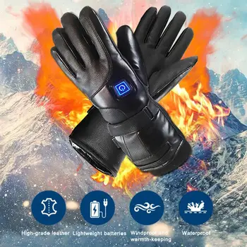 Erkek kadın şarj edilebilir elektrikli sıcak ısıtmalı eldiven akülü ısı eldiven kış spor ısıtmalı eldiven tırmanma kayak için