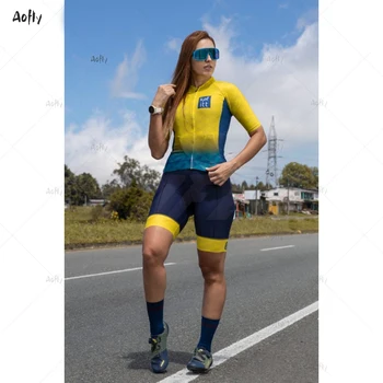 2022 Çiftler Kollu Bisiklet Giyim Tulum Setleri Kafitt Küçük Maymun Macaquinho Ciclismo Feminino triatlon atleti Jel 20D Pad