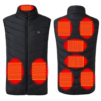 Kış sıcak akıllı elektrikli ısıtmalı ceket rüzgar geçirmez kayak bisiklet kamp ısıtmalı yelek ceket USB şarj ısıtma giysi Unisex