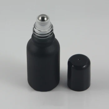 100 ADET Siyah 15ml Cam Şişe Boş Parfüm Parfüm uçucu yağ şişesi Plastik Siyah Kapaklı