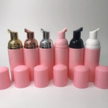 30 adet 30ml 60ml Plastik Köpük Köpük Şişesi Mini Pembe Doldurulabilir Boş Kozmetik Kirpik Temizleyici şampuan şişesi Altın Pompa İle
