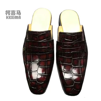 yıngshang yeni varış erkek ayakkabısı timsah deri ayakkabı erkek timsah terlik erkekler timsah deri ayakkabı