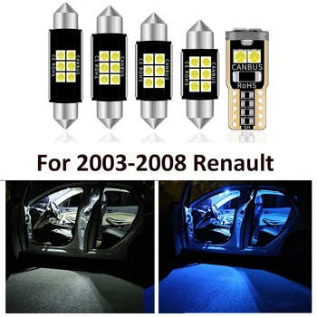 10 adet Canbus Hata Ücretsiz LED Ampuller Okuma Dome bagaj lambası İç Kiti İçin 2003-2008 Renault Megane II 2 MK2 Plaka Lambası