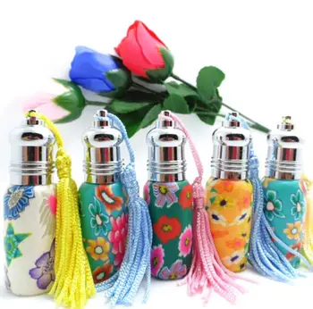 Ücretsiz 6 ml Boş polimer kil parfüm şişeleri üzerinde rulo doldurulabilir küçük parfüm uçucu yağ cam şişe LX3690