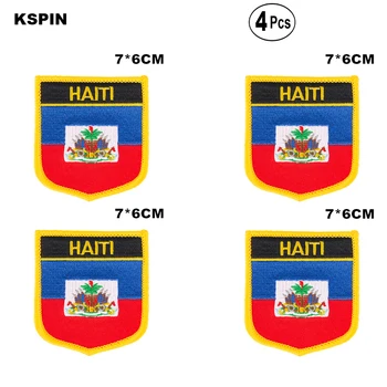 Haiti kalkan şekli bayrak yamalar ulusal bayrak yamalar Cothing DIY dekorasyon için