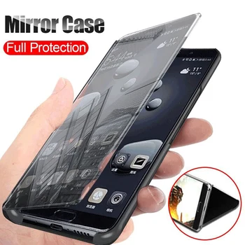 Akıllı Flip Telefon Kılıfı İçin Samsung Galaxy A21S A51 A71 A01 S20 Artı A50 A70 A10 A20 A30 A40 Not 20 Ultra 10 Tam Ayna Durumda