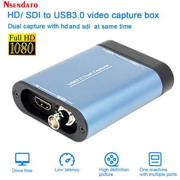 USB3. 0 60FPS ÇİFT SDI HDMI Video Kayıt Yakalama SDI HDMI USB 2.0 HD Video Kaydedici Kutusu Dongle Oyun Canlı Yayın Yayını