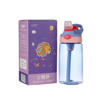 Çevre Dostu Çocuklar Su Şişesi Anti-sonbahar Tritan Malzeme Saman Tipi Su Bardağı Çocuk Açık Taşınabilir Fincan Damla Alışveriş J315