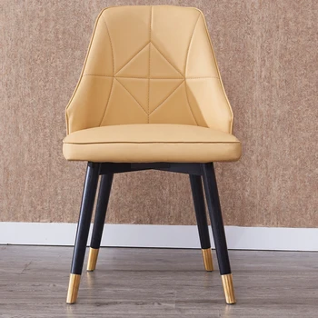 Zarif Moda Modern Yemek Sandalyesi Berber Ahşap Tasarımcı Orta Yüzyıl Modern Yemek Sandalyesi Deri Muebles De Salon SY50DC
