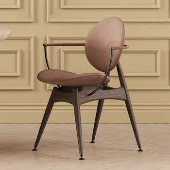 Danimarkalı tasarımcı İtalyan tarzı ceviz kafa deri rahat masif ahşap sandalye tabure