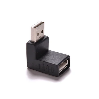 Yeni Siyah 1 Adet 90 Derece USB 2.0 A Erkek Kadın Sağ Açılı Adaptör USB 2.0 Konektörü Dizüstü pc bilgisayar