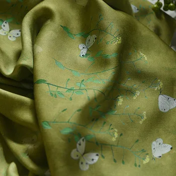 Yüksek kalite 60 Sayısı Pamuk Saten tissus İmitasyon ipek Vintage çiçek baskı tela Cheongsam elbise kumaş