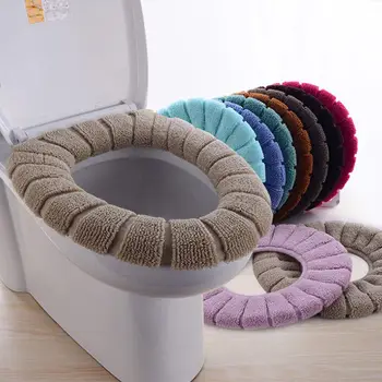 1 Adet Rahat Kadife Mercan Banyo Tuvalet klozet kapağı Yıkanabilir Closestool Standart Kabak Desen Yumuşak Yastık Tuvalet Seti