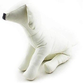 Terfi! Deri Köpek Mankenler Ayakta Pozisyon Köpek Modelleri Oyuncaklar Pet Hayvan Dükkanı Ekran Manken Beyaz L